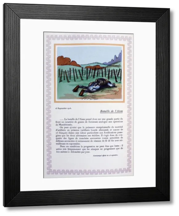 Framed Print : The Battle of the Aisne, 25th September 1914, (1919). Artist: Andre Helle Framed Print : The Battle of the Aisne, 25th September 1914, (1919). Artist: Andre Helle