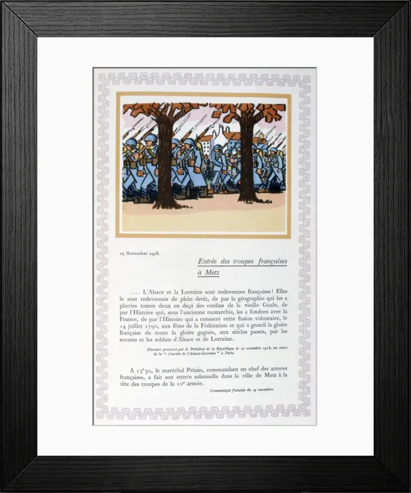 Framed Print : The entry of French troops into Metz, 19th November 1918, (1919). Artist: Andre Helle Framed Print : The entry of French troops into Metz, 19th November 1918, (1919). Artist: Andre Helle