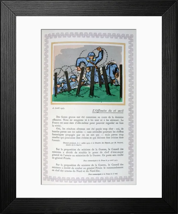 Framed Print : The 2nd Battle of the Aisne, 16th April, 1917, (1919). Artist: Andre Helle Framed Print : The 2nd Battle of the Aisne, 16th April, 1917, (1919). Artist: Andre Helle