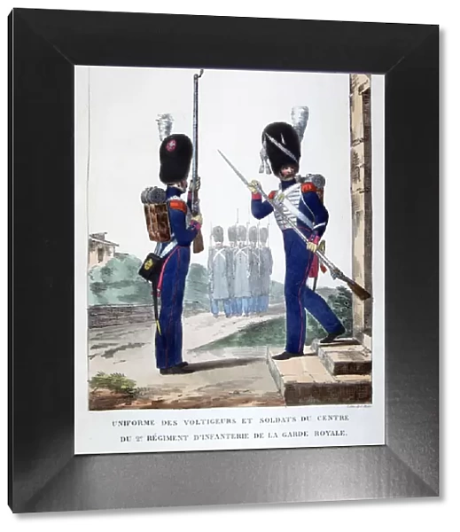 Uniforms of the 2nd infantry of the French royal guard, 1823. Artist: Charles Etienne Pierre Motte