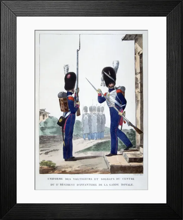 Framed Print : Uniforms of the 2nd infantry of the French royal guard, 1823. Artist: Charles Etienne Pierre Motte Framed Print : Uniforms of the 2nd infantry of the French royal guard, 1823. Artist: Charles Etienne Pierre Motte