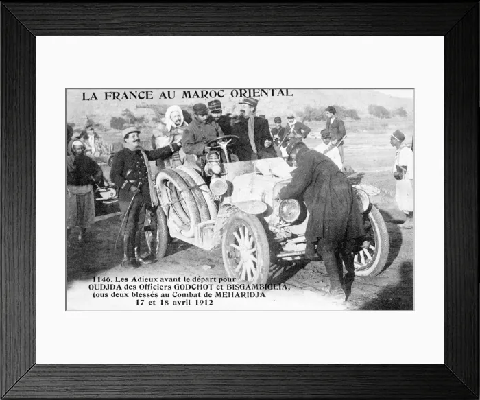 Framed Print : Departure to Oudjda officers wounded... (20th century) Framed Print : Departure to Oudjda officers wounded... (20th century)