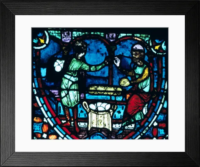 Framed Print : The Bakers, stained glass, Chartres Cathedral, France, 1194-1260 Framed Print : The Bakers, stained glass, Chartres Cathedral, France, 1194-1260
