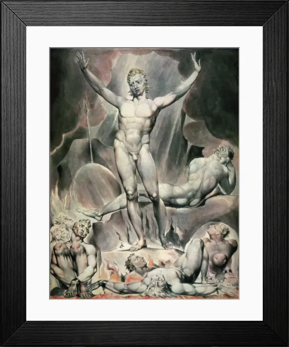 Framed Print : Satan Arousing the Rebel Angels, 1808. Artist: William Blake
