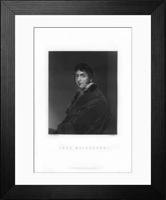 Framed Print : William Lamb, 2nd Viscount Melbourne, British Whig statesman and Prime Minister, (1893). Artist: W Roffe Framed Print : William Lamb, 2nd Viscount Melbourne, British Whig statesman and Prime Minister, (1893). Artist: W Roffe