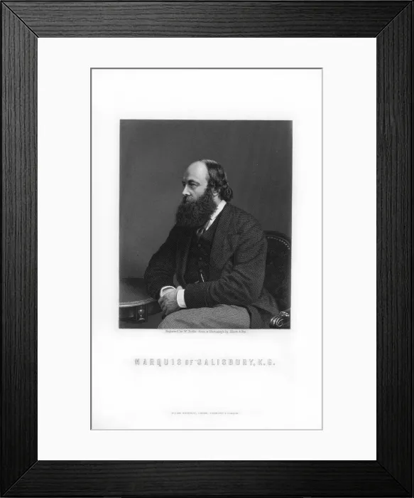 Framed Print : Robert Gascoyne-Cecil, 3rd Marquess of Salisbury, British statesman and Prime Minister, 1893. Artist: W Roffe Framed Print : Robert Gascoyne-Cecil, 3rd Marquess of Salisbury, British statesman and Prime Minister, 1893. Artist: W Roffe