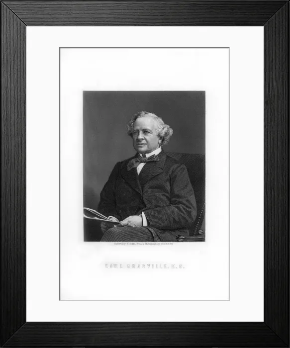 Framed Print : Granville George Leveson-Gower, 2nd Earl Granville, British Liberal statesman, (1893). Artist: W Roffe Framed Print : Granville George Leveson-Gower, 2nd Earl Granville, British Liberal statesman, (1893). Artist: W Roffe