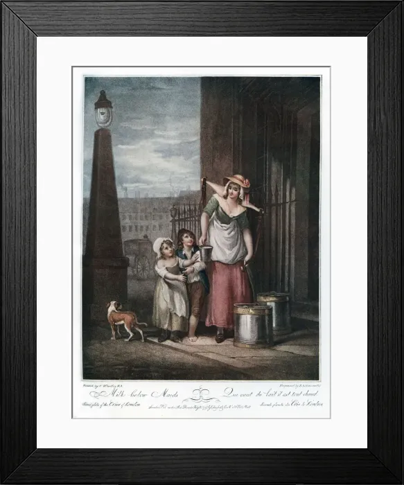 Framed Print : Milk Below Maids, 1793. Artist: Luigi Schiavonetti Framed Print : Milk Below Maids, 1793. Artist: Luigi Schiavonetti