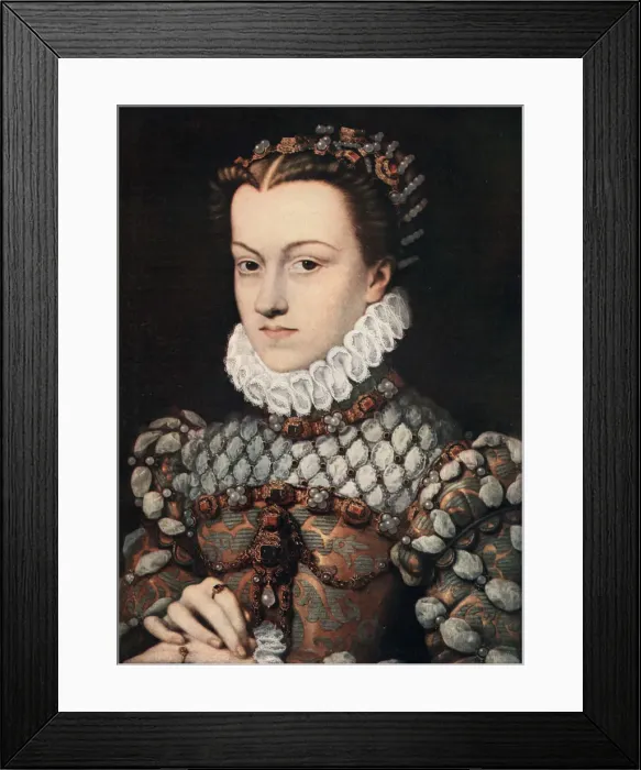 Framed Print : Princess Elizabeth of Austria, c1571 (1910). Artist: Francois Clouet Framed Print : Princess Elizabeth of Austria, c1571 (1910). Artist: Francois Clouet