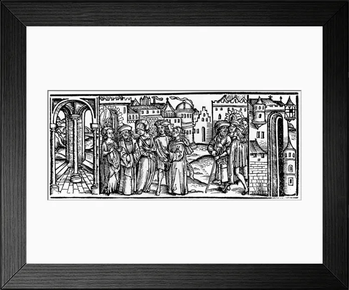 Framed Print : A folio from Boethius, Consolation of Philosophy, 1910. Artist: Johann Gruninger Framed Print : A folio from Boethius, Consolation of Philosophy, 1910. Artist: Johann Gruninger