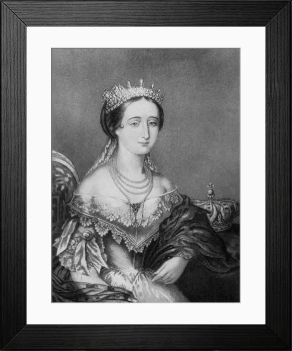 Framed Print : Eugenie de Montijo, Empress Consort of France c1853-1857, (1910). Artist: George Baxter Framed Print : Eugenie de Montijo, Empress Consort of France c1853-1857, (1910). Artist: George Baxter