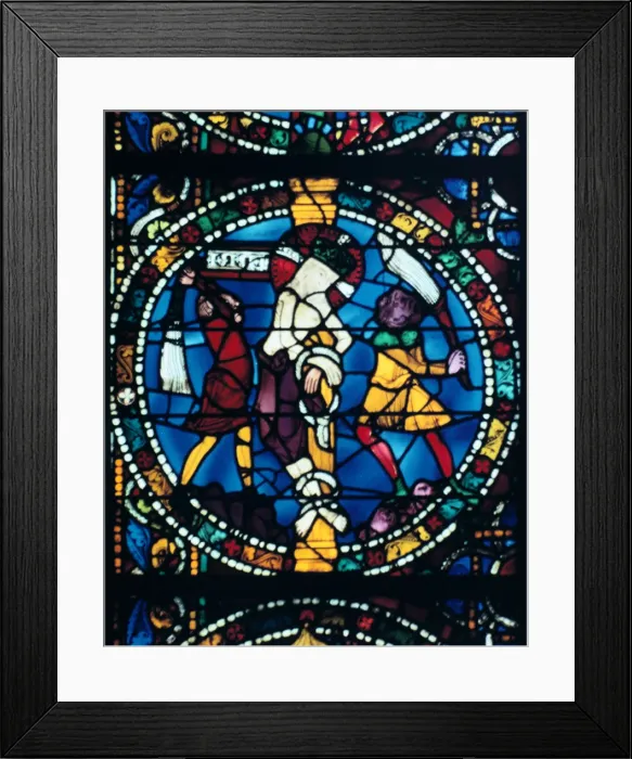 Framed Print : The Flagellation, stained glass, Chartres Cathedral, France, 1194-1260 Framed Print : The Flagellation, stained glass, Chartres Cathedral, France, 1194-1260