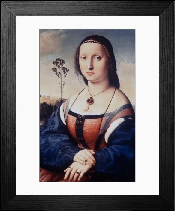 Framed Print : Portrait of Maddalena Doni, 1506. Artist: Raphael Framed Print : Portrait of Maddalena Doni, 1506. Artist: Raphael