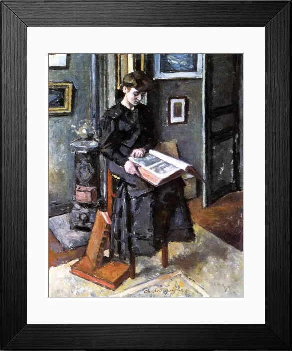 Framed Print : Younger Person Reading, 1906. Artist: Charles Guerin Framed Print : Younger Person Reading, 1906. Artist: Charles Guerin