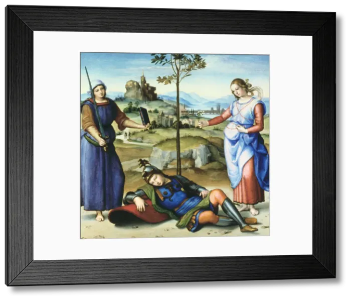 Framed Print : Vision of a Knight, c1504. Artist: Raphael Framed Print : Vision of a Knight, c1504. Artist: Raphael