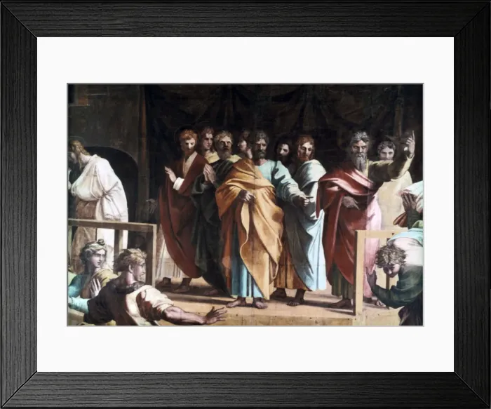 Framed Print : The Death of Ananias, 1515. Artist: Raphael Framed Print : The Death of Ananias, 1515. Artist: Raphael