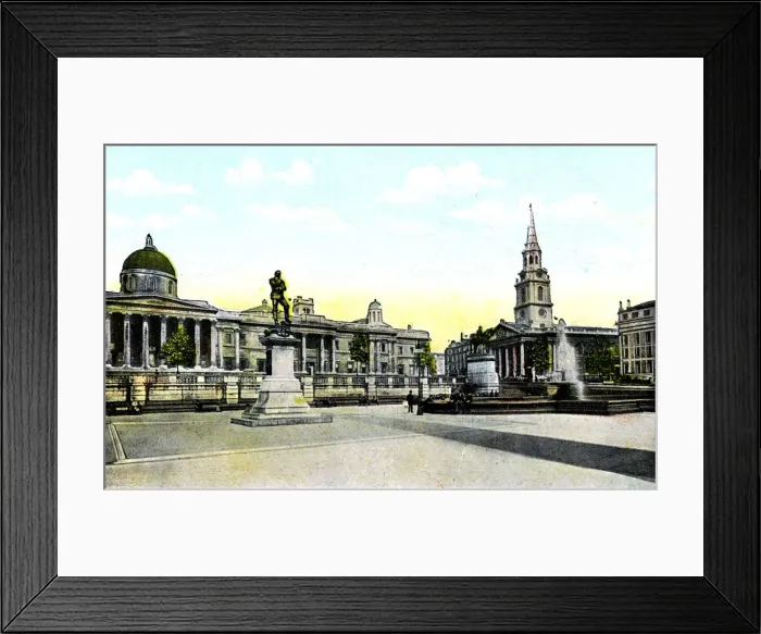 Framed Print : Gordons Statue and National Gallery, Trafalgar Square, London, 20th Century Framed Print : Gordons Statue and National Gallery, Trafalgar Square, London, 20th Century