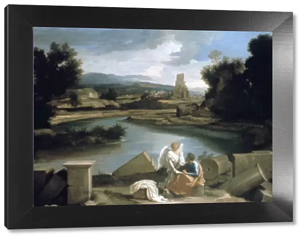 Landscape with St Matthew and the Angel, c1645. Artist: Nicolas Poussin