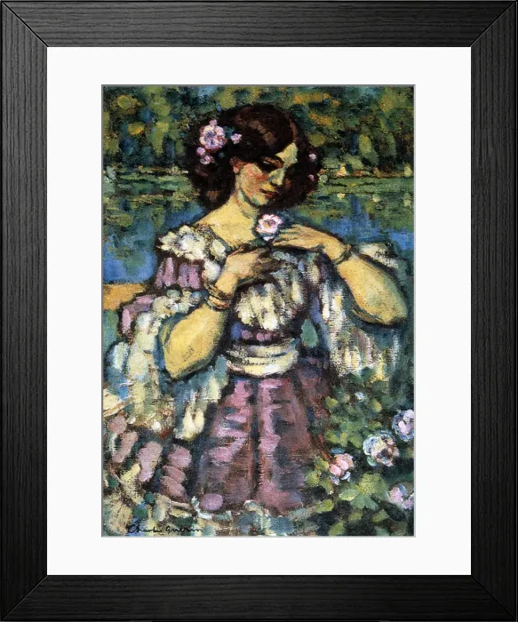 Framed Print : Woman With Rose, 1901. Artist: Charles Guerin Framed Print : Woman With Rose, 1901. Artist: Charles Guerin