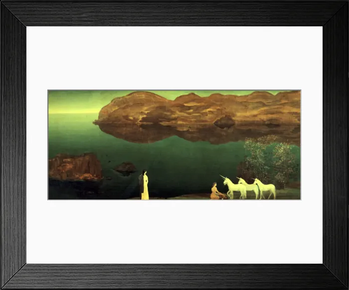 Framed Print : The Unicorns, 1906. Artist: Arthur Bowen Davies