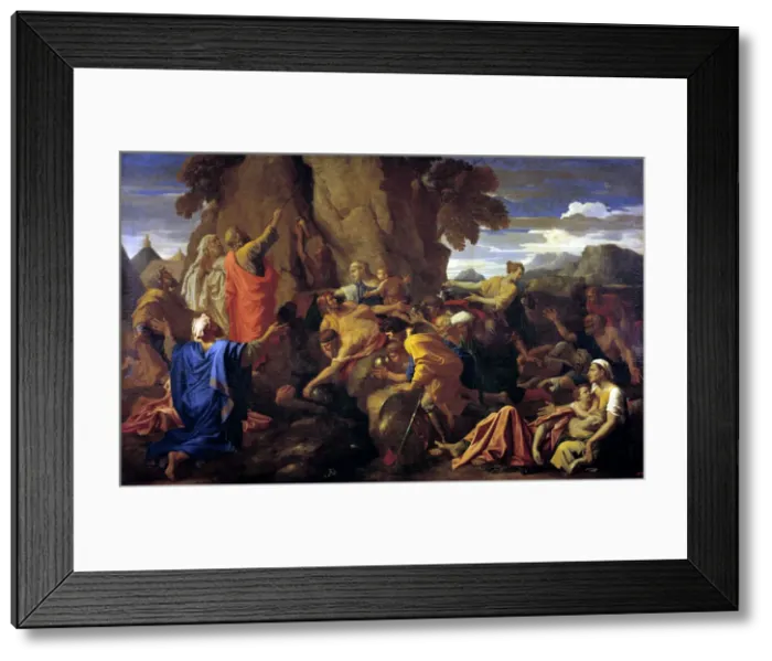 Framed Print : Moses Striking the Rock, 1649. Artist: Nicolas Poussin Framed Print : Moses Striking the Rock, 1649. Artist: Nicolas Poussin