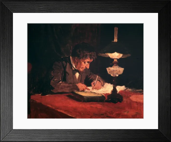 Framed Print : The Letter, 1878. Artist: Janez Subic Framed Print : The Letter, 1878. Artist: Janez Subic
