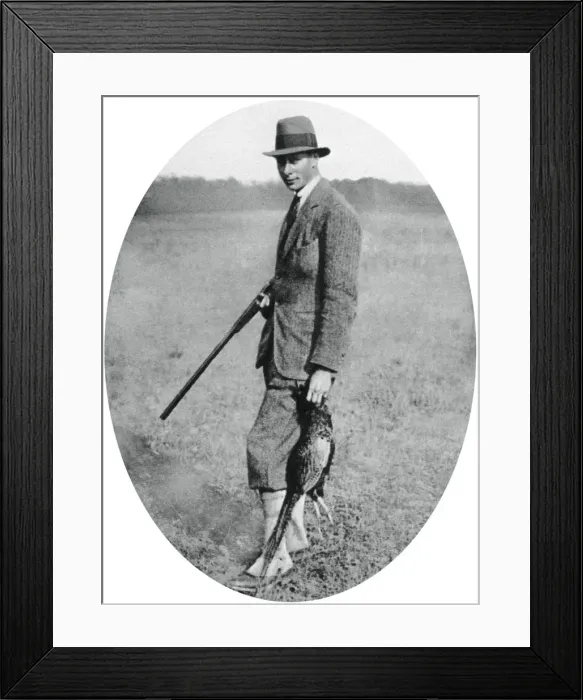 Framed Print : The Duke of York at a shooting party in 1922, (1937) Framed Print : The Duke of York at a shooting party in 1922, (1937)