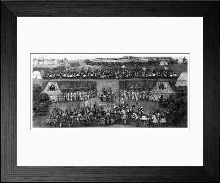 Framed Print : Interview between Henry VIII and the Emperor Maximilian, 16th century, (1896). Artist: Boussod, Valadon & Co Framed Print : Interview between Henry VIII and the Emperor Maximilian, 16th century, (1896). Artist: Boussod, Valadon & Co