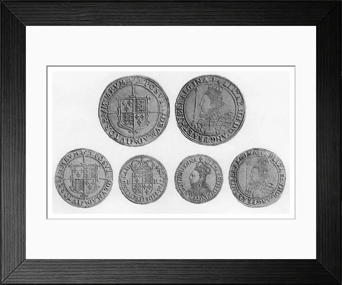 Framed Print : Elizabethan coins, (1896) Framed Print : Elizabethan coins, (1896)