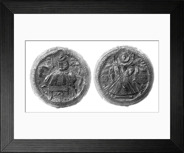 Framed Print : Great Seal of Queen Elizabeth I, 16th century, (1896) Framed Print : Great Seal of Queen Elizabeth I, 16th century, (1896)