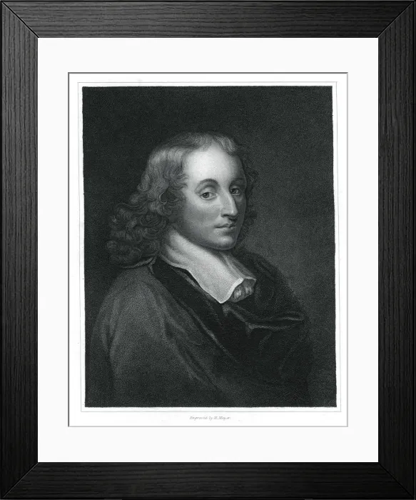 Framed Print : Blaise Pascal, French philosopher, mathematician, physicist and theologian, (1833). Artist: H Meyer Framed Print : Blaise Pascal, French philosopher, mathematician, physicist and theologian, (1833). Artist: H Meyer