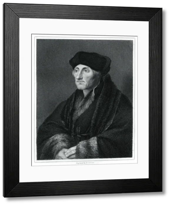 Framed Print : Desiderius Erasmus, Renaissance humanist, (1833). Artist: E Scriven Framed Print : Desiderius Erasmus, Renaissance humanist, (1833). Artist: E Scriven