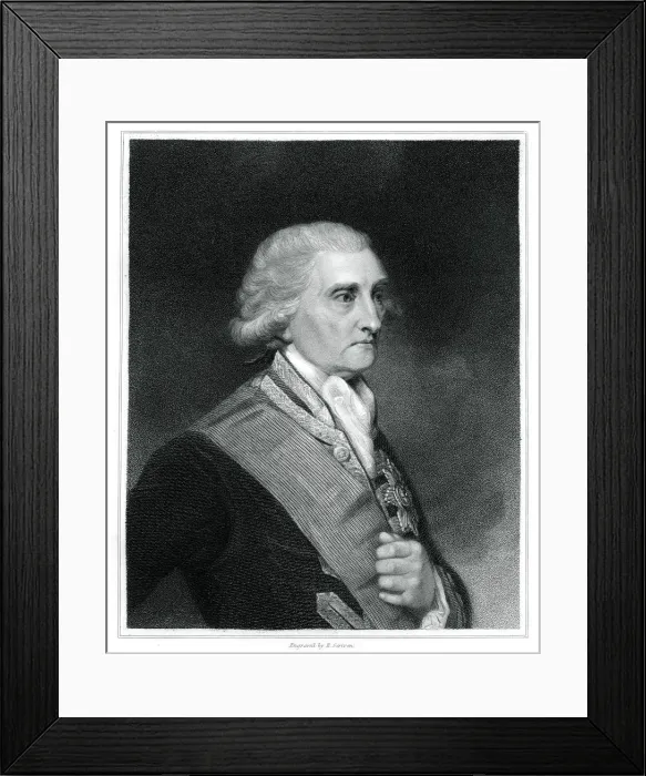 Framed Print : George Brydges Rodney, 1st Baron Rodney, British naval officer, (1833). Artist: E Scriven Framed Print : George Brydges Rodney, 1st Baron Rodney, British naval officer, (1833). Artist: E Scriven