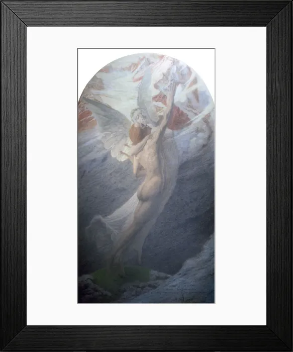 Framed Print : Inspiration, 1902. Artist: Carlos Schwabe Framed Print : Inspiration, 1902. Artist: Carlos Schwabe