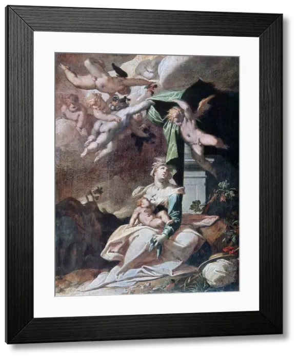 Framed Print : Flight into Egypt, c1566-1611. Artist: Bartholomeus Spranger