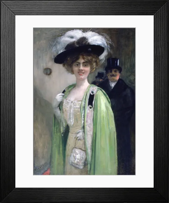 Framed Print : A Couple Arriving at an Event, c1872-1929 Artist: Henri Gervex Framed Print : A Couple Arriving at an Event, c1872-1929 Artist: Henri Gervex