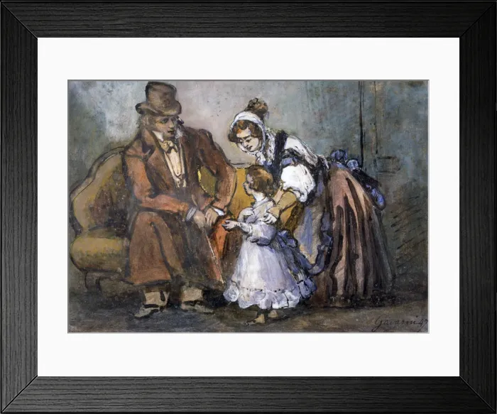 Framed Print : The Happy Family, 1847. Artist: Paul Gavarni Framed Print : The Happy Family, 1847. Artist: Paul Gavarni