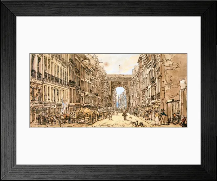 Framed Print : The Faubourg and the Porte Saint-Denis, 1801. Artist: Thomas Girtin Framed Print : The Faubourg and the Porte Saint-Denis, 1801. Artist: Thomas Girtin