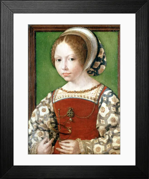 Framed Print : A Little Girl, c1520. Artist: Jan Gossaert Framed Print : A Little Girl, c1520. Artist: Jan Gossaert