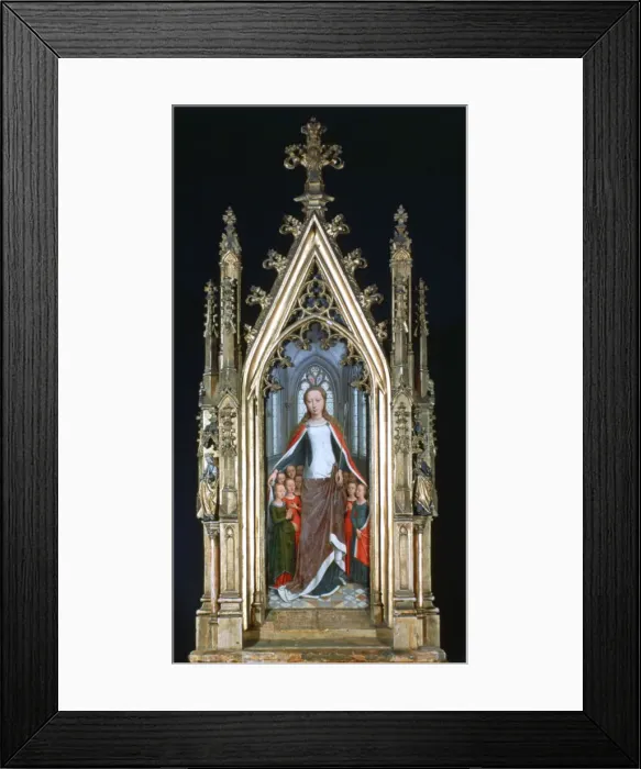 Framed Print : St Ursula Shrine, St Ursula and the Holy Virgins, 1489. Artist: Hans Memling Framed Print : St Ursula Shrine, St Ursula and the Holy Virgins, 1489. Artist: Hans Memling