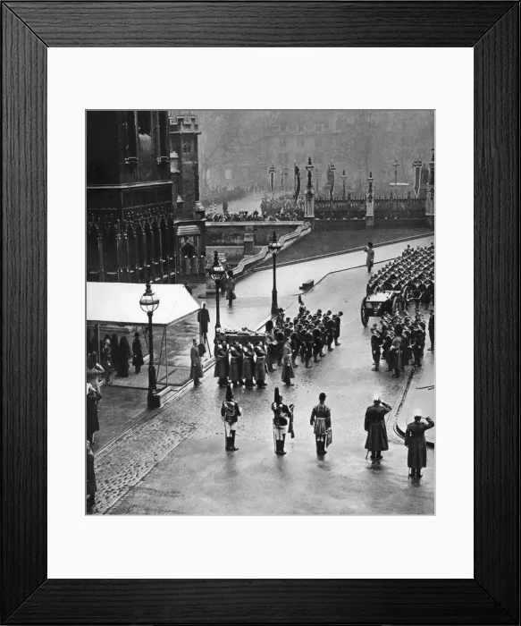 Framed Print : King George Vs funeral procession forming at Westminster Hall, London, 1936