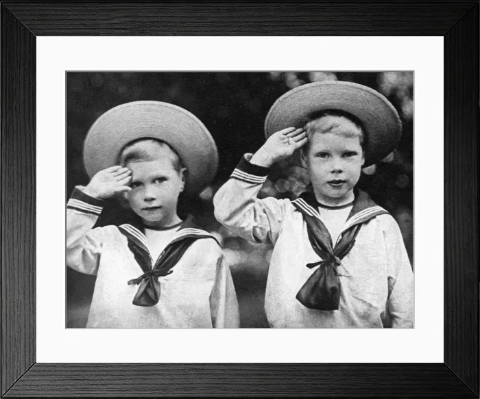 Framed Print : The future King Edward VIII (right) and the Duke of York, c1900 Framed Print : The future King Edward VIII (right) and the Duke of York, c1900