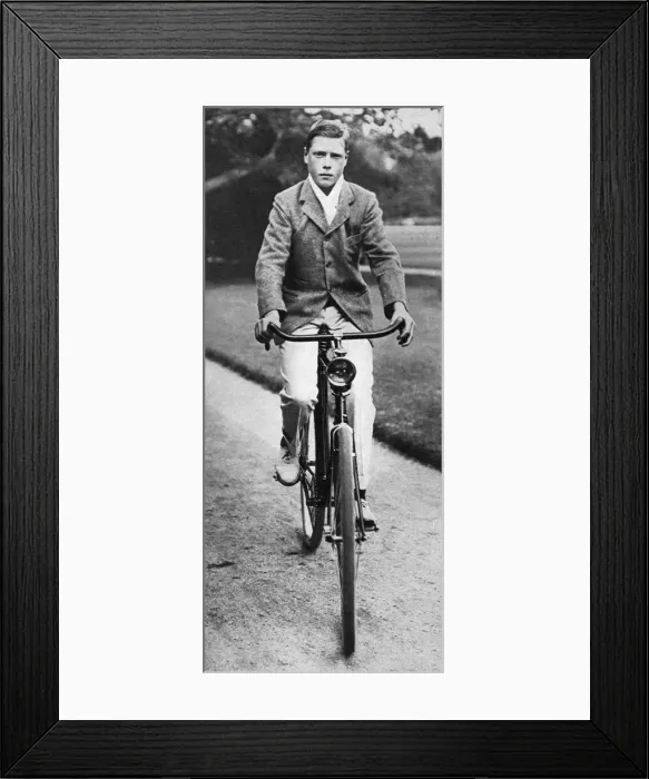 Framed Print : The future King Edward VIII riding his bicycle in 1911 Framed Print : The future King Edward VIII riding his bicycle in 1911