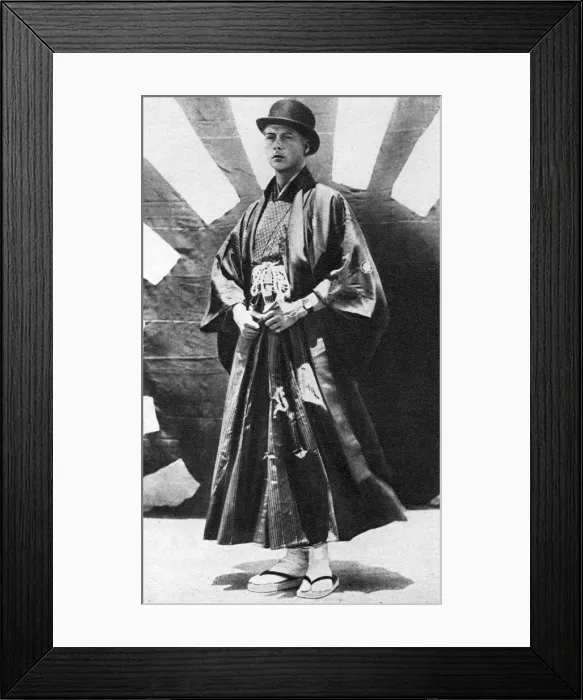 Framed Print : The Prince of Wales in Japanese costume, Japan, 1922 Framed Print : The Prince of Wales in Japanese costume, Japan, 1922
