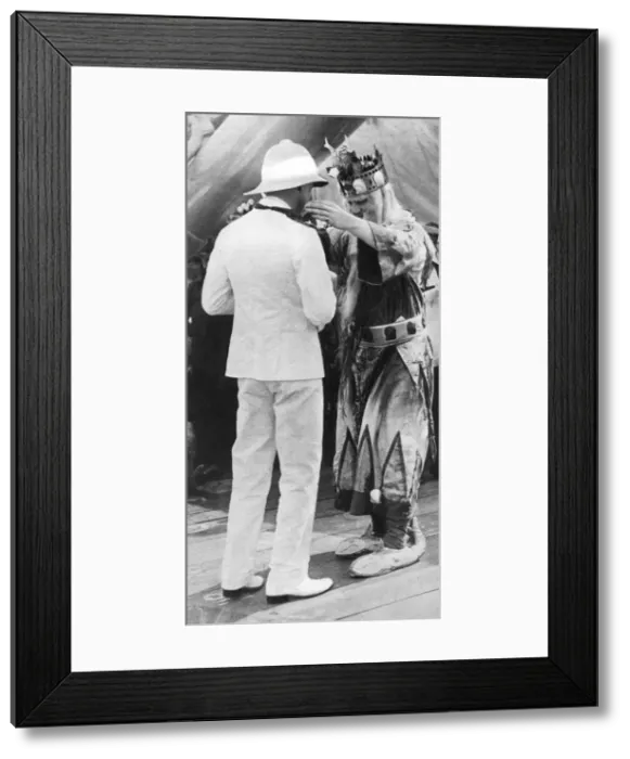 Framed Print : The Prince of Wales decorated by King Neptune, HMS Repulse, 1925 Framed Print : The Prince of Wales decorated by King Neptune, HMS Repulse, 1925