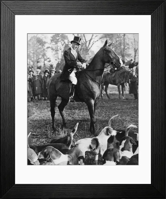 Framed Print : The Prince of Wales with the Beaufort Hunt, 1923 Framed Print : The Prince of Wales with the Beaufort Hunt, 1923