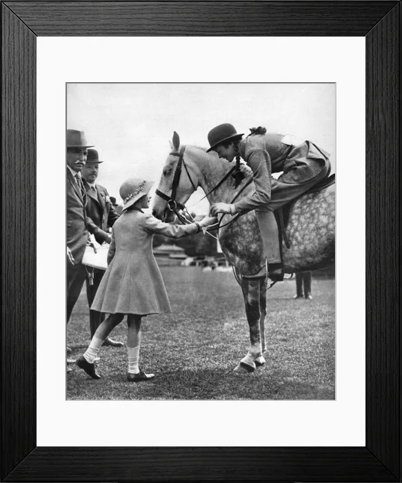 Framed Print : Princess Elizabeth at Childrens Day, Richmond Horse Show, c1936 Framed Print : Princess Elizabeth at Childrens Day, Richmond Horse Show, c1936