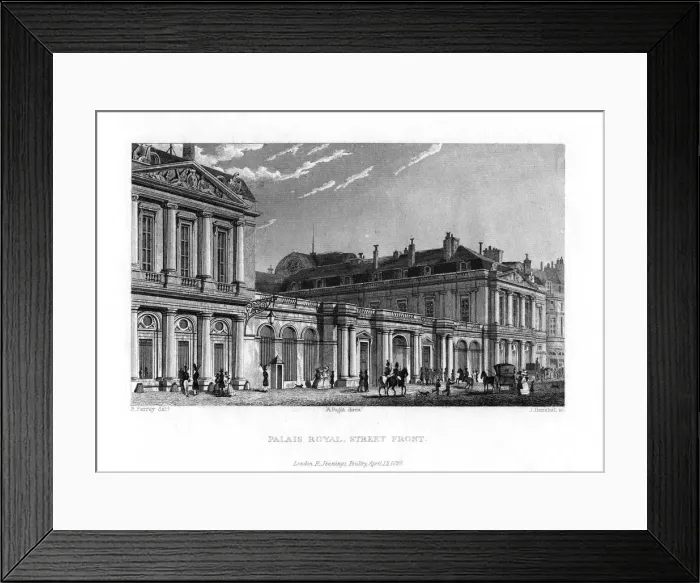 Framed Print : Palais Royal, Paris, France, 1829. Artist: J Hanshall Framed Print : Palais Royal, Paris, France, 1829. Artist: J Hanshall