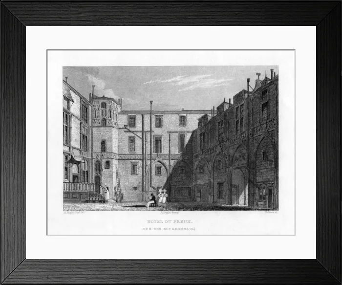 Framed Print : Hotel du Preux, Paris, c1830. Artist: Roberts Framed Print : Hotel du Preux, Paris, c1830. Artist: Roberts