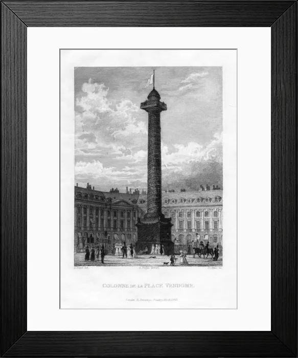 Framed Print : The Vendome Column, Place Vendome, Paris, 1829. Artist: J Lewis